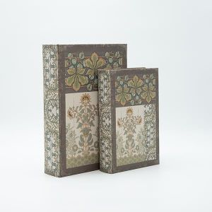 Дървена кутия-книга S/2, кафява, 30x21x7см / 24x16x5см