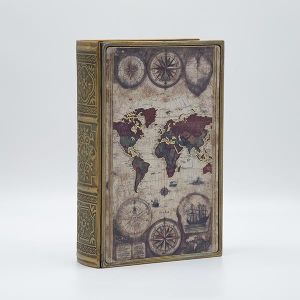 Дървена кутия-книга, кафява, 20x6.8x30см