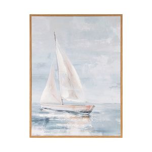 Картина кораб светло синьо - бяло 30x2x40см