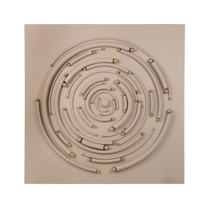 Картина лабиринт бял - златен 100x3.5x100см