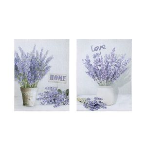 Картина ваза , бяла - лилава, 30x1.8x40см