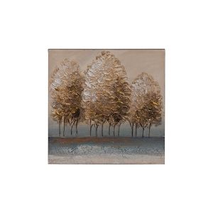 Картина дървета кафяво-бяло-светлосино 40x2.5x40см