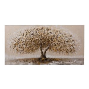 Картина дърво кафяво-бежово-бяло 120x3x60см