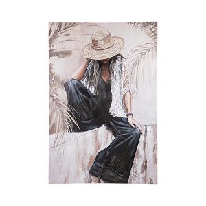 Картина платно бежово - черно - бяло 80x3.5x120см