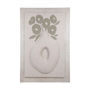 Картина платно ваза бежова - светло зелена 80x120см