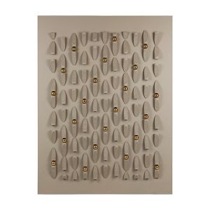 Картина платно със златни топки, бяло 90x3.5x120см