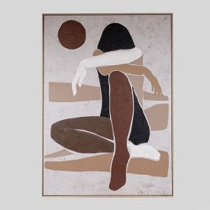 Картина с женски силует - черно 100x140см