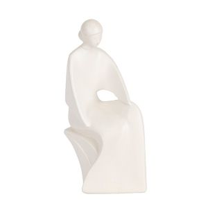 Керамична женска скулптура, бяла 12.8x8.5x24см