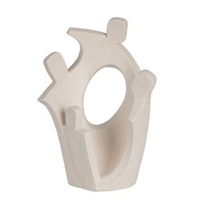 Керамична скулптура с фигури бежова 18.6x11.8x27см