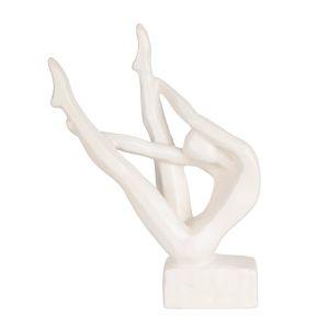 Керамична човешка скулптура бяла 7x19x26см