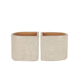 Комплект от 2 бежови стойки за книги, полукръгли - 28x14x13см 2/8кутия