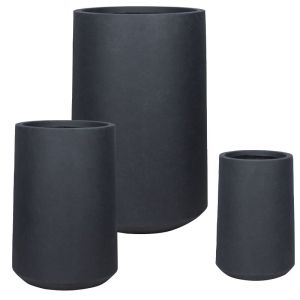 Комплект саксии от фибърклей/3 бучета за въглища р: Φ30x45, м: Φ40x58, д: Φ52x78см 12/pal