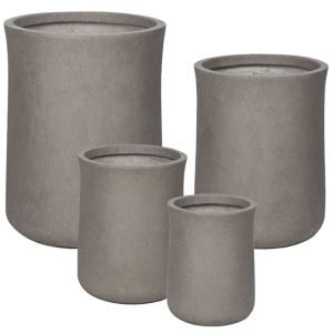 Комплект саксии от фибърклей/4 високи мока казани - S:φ28x38, M:φ35x48, L:φ45.5x60, Xl:φ55x76.5см 12/pal