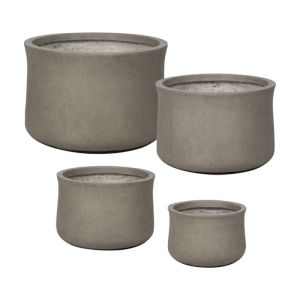 Комплект саксии от фибърклей/4 къси мока казани - S:φ28x19, M:φ35.5x24.5, L:φ44x29, Xl:φ52.5x35.5см 24/pal