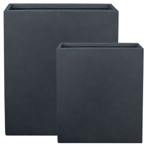 Комплект саксии с влакни дървесини/2 антрацит високи правоъгълни д: 80x30x92/78x28x1/60см, ш: 60x22x72/58x20x1см/40см