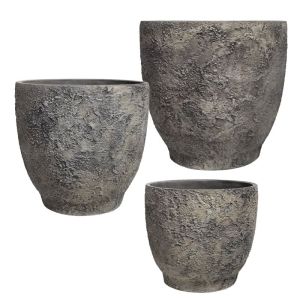 Комплект циментови саксии/3 кафяв стар ясен - Д:φ31x30.5, М:φ27x27, ш: 22.5x22.5см 54/pal