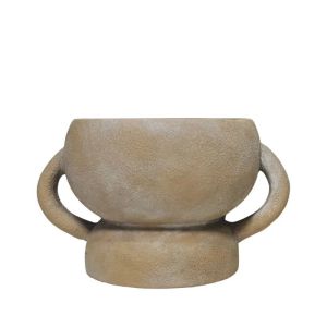 Кръгла кафява антична саксия с дръжка и основа - 20x12.5 см 8 бр./кутия