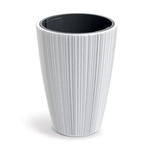 КРЪГЛА ПЛАСТМАСОВА САКСИЯ ORO, БЯЛА, 40X55 СМ