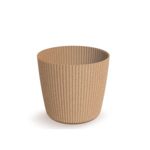 КРЪГЛА САКСИЯ ОТ ЕКО ДЪРВО, ПЛАСТМАСА, НАТУРАЛЕН ЦВЯТ, 15X13 СМ