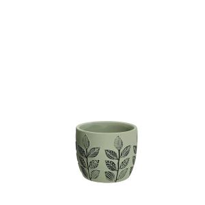 Кръгла саксия с маслени/черни листа - Φ10x9см 2/36 кутийки