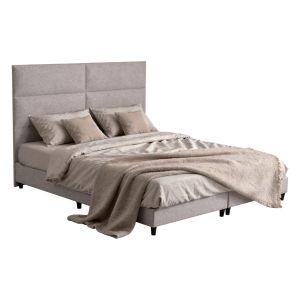 Легло King-size Milo изработено от бежов плат Hm628.32 за матрак 180x200см.
