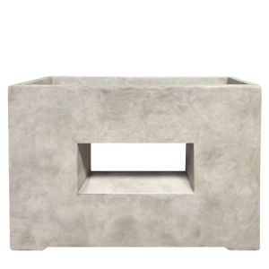 Лека циментова кутия, бежова, правоъгълна с дупка - 75x28x53.5 см