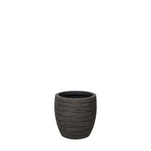 Малка саксия от фибърклей с цветя и кафяв праскален размер - Φ25x25см