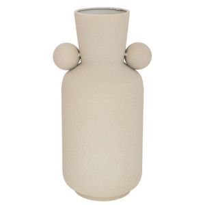 МЕТАЛНА ВАЗА В КРЕМАВ ЦВЯТ 15X15X34,5 СМ