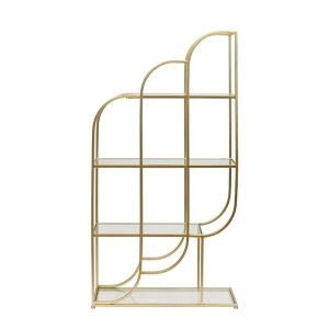 Метална етажерка, златист, 76х28х142см