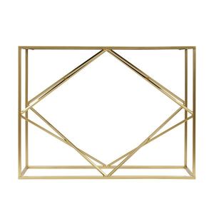 Метална конзола със стъклен плот, златиста 107x30.5x79см