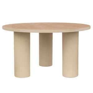 МЕТАЛНА ПОМОЩНА МАСА В КРЕМАВ ЦВЯТ С ДЪРВЕНА ПОВЪРХНОСТ 74Х74Х41СМ