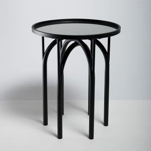 Метална помощна маса с черен метален плот 45x45x55см