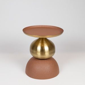 Метална помощна маса, златисто цвят, 50x50x46 см