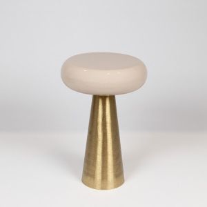 Метална помощна маса, светло сиво-златиста, 36x36x52.5см