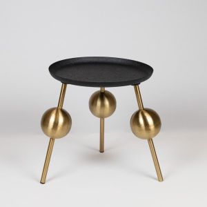 Метална помощна маса, черно-златна, 41x41x45см