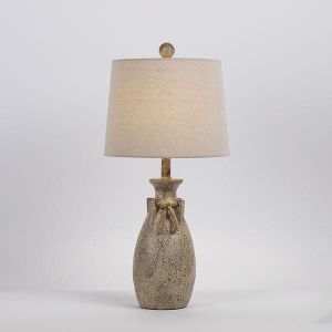 Настолна лампа от полирезин бежова 25.5x48см