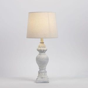 Настолна лампа от полирезин бяла 22.5x48см