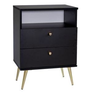 НОЩНО ШКАФЧЕ ЧЕРНО STOLIK 50X34X69 СМ