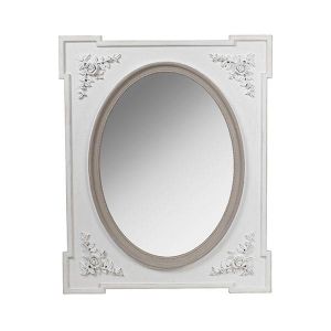 Огледало дърво камък сиво - тауп 65x80см