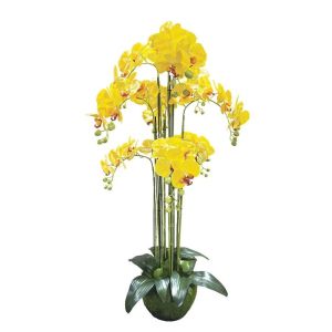 Орхидейно растение с жълти цветя Real Touch - 118 см 1/kib