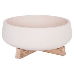 Саксия Frello Hm4674.02m от фибро цимент в стойка от бял тик 27x26.5x12всм.