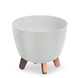 САКСИЯ ОТ ПЛАСТМАСА LAMIA ECO WOOD, БЯЛ ЦВЯТ, 23X23X24CM