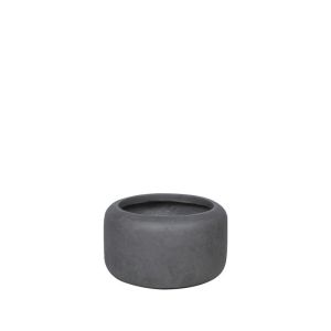 Саксия от фиберглина, сива, за въглищна, къса, малка - Φ34x20см