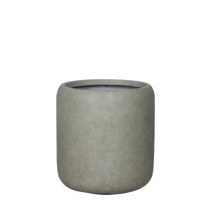 Саксия от фиберглина, сива, масажна, средна - Φ42x43см
