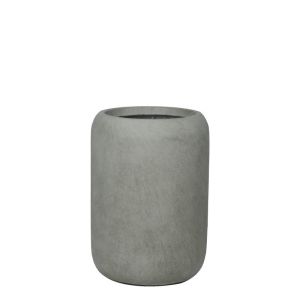 Саксия от фиберглина, сива, маслена, помпа, висока, малка - Φ32x45см