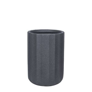 Саксия от фиберглина, черен гранит, колона, висока, средна - Φ35x50.5см