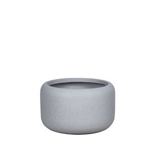 Саксия от фибърклай сив гранит, помпа, буче, къс, среден размер - Φ44x26см