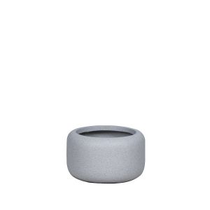 Саксия от фибърклай сив гранит, помпа, буче, къса, малка - Φ34x20см