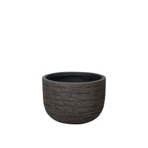 Саксия от фибърклай, кафява, с напукане, къса, голяма - Φ43x30см