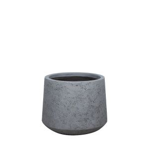 Саксия от фибърклей сива циментова конусна къса средна - Φ41x33см